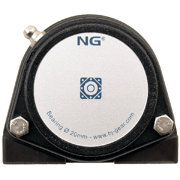 NG waterproof pillow block bearing with thread S2 Ø20, 2-bolt, closed cover